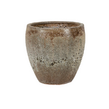 Round Pot Ceramic Antique Brown Color Set of 3