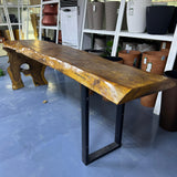 Suar Wood Bar Table With 1 Root and 1 Metal Leg 100cm Height