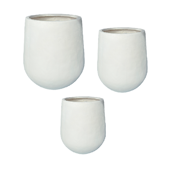 Plain Crucible Pot White Color Set of 3