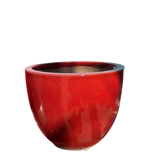 PFP7321 Round Bowl Pot Ceramic Glazed Stockholm Red Height 26cm Diameter 30cm