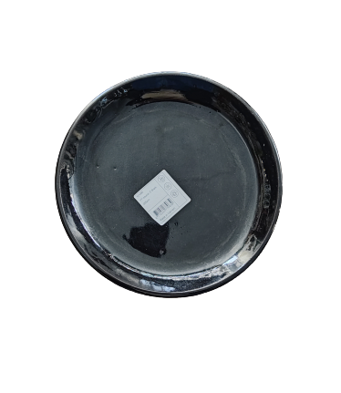 PFP1222 Round Ceramic Tray Black Color Diameter 25cm