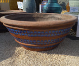 Aqua Turpis Bowl Pot With Blue Mosaic Terracotta Color 130cm Diameter