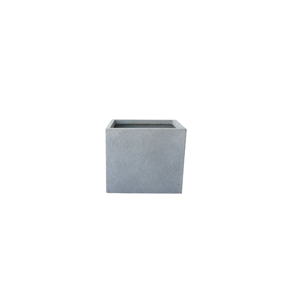 Dark Grey Cube Fibercement Pot 