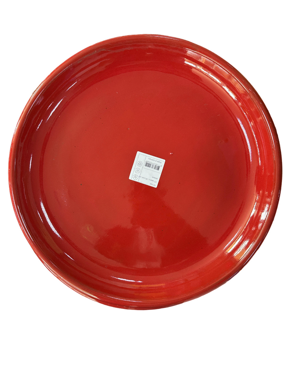 PFP1225 Round Ceramic Tray Chili Red Color Diameter 41cm