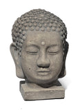 Buddha head fiberglass grey multi sizes