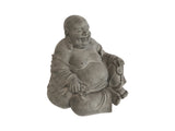 Sitting Fat Happy Buddha Fibercement Statue GA40-838-3 Grey