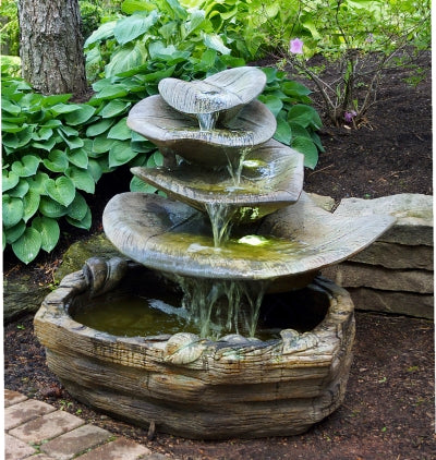 Giant Leaf Fountain Cast Stone Water Feature Relic Finish