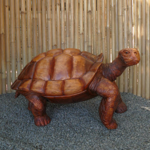 Turtle Statue Carved From Suar Wood 100cm Length H2 TURTLE 100NA