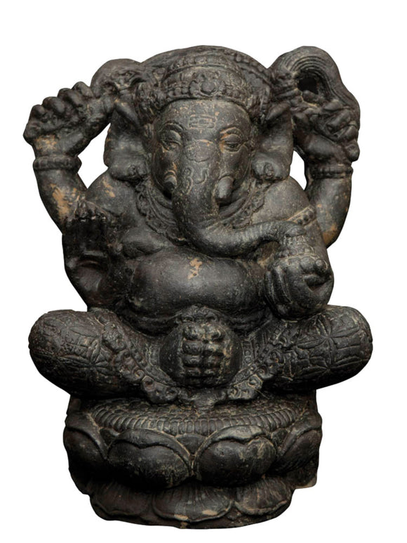 Sitting Ganesha Cast Stone 40cm-Height-P-GA-040AF