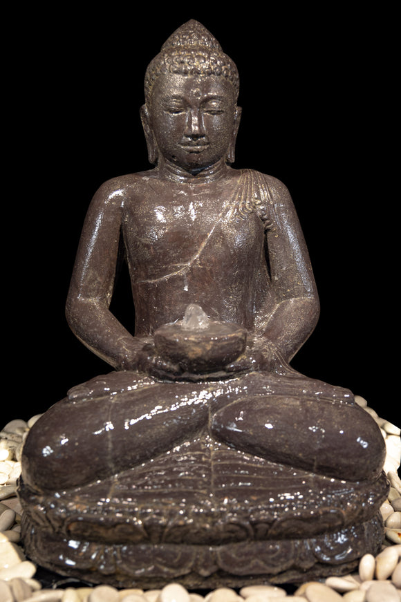 Seated Buddha Water Feature Cast Stone 51cm Height P WGSB 050BAF