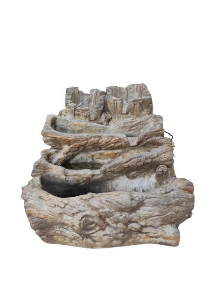 Spilling Logs Fountain Cast Stone Garden Water Feature Relic High Tone Finish