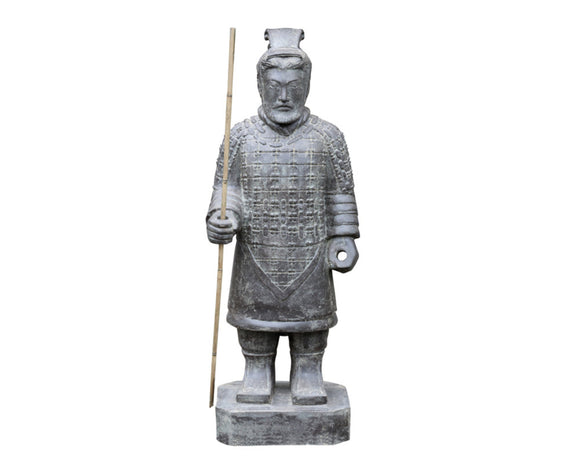 Chinese Warrior Standing Statue Cast Stone 102cm Height 