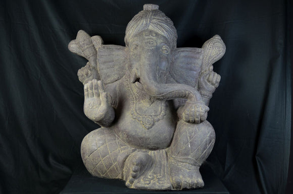 Seated Ganesha Cast Stone 60cm Height PL SGA02 060AF