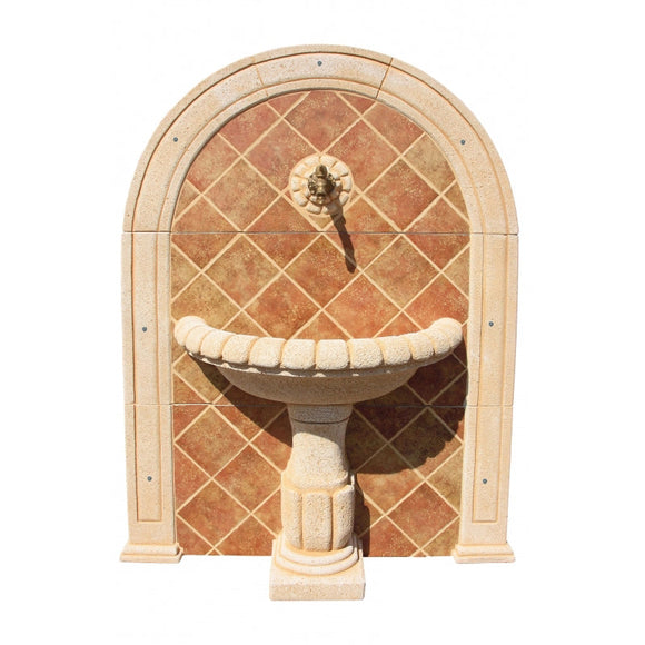 Simbal Tostado Mosaic Wall Fountain (Wall Drilling Required)