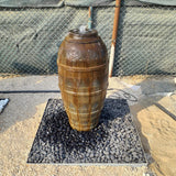 DP Rhona Pot Fountain With Horizontal Stripe Design Rusty Color