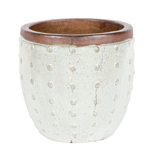 Lipped Bowl Pot With Bumps Ceramic Glazed Berlin 3-01W Green set of 3