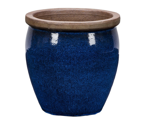 Lipped Bowl Pot Ceramic Glazed Bonn 1-02B Blue Set of 3
