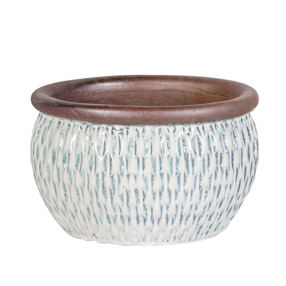 Short Lipped Bowl Ceramic Glazed Blue White Dortmund 2-01B Set of 3 