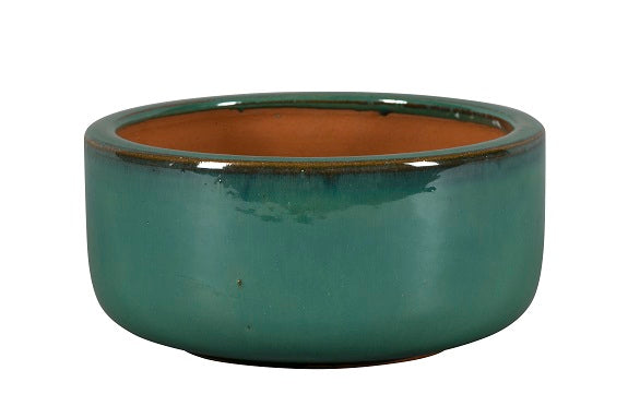 Wide and low Bowl Pot Ceramic Glazed Stockholm 8-06Y Ice Green Set of 3
