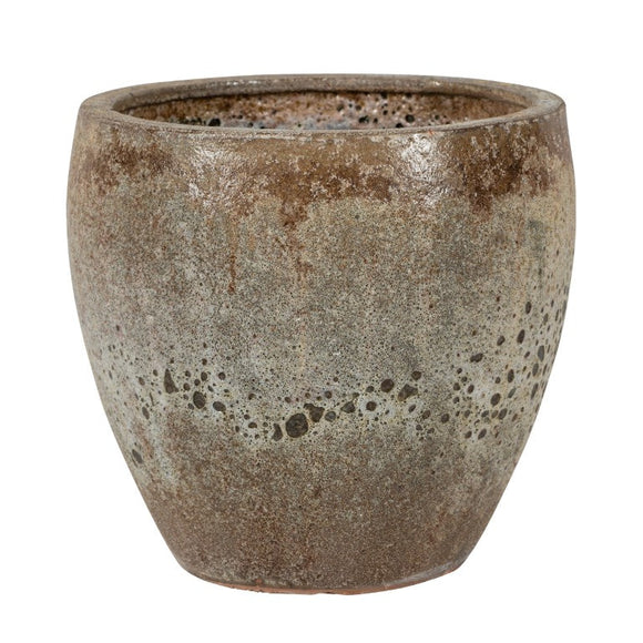 Round Pot Ceramic Ancient Melbourne 1-01AD Antique Brown Set of 3