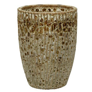 PFP4012 Tall Round Ancient Finish Ceramic Pot Melbourne Brown Height 46cm Diameter 34cm