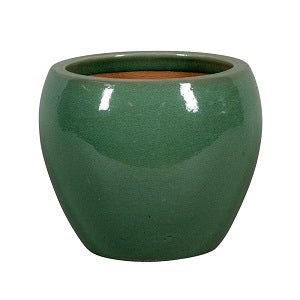 PFP1012 Round Bowl Pot Ceramic Glazed Ruby Green Height 23cm Diameter 28cm