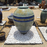 Sufuria Kubwa Pot Fountain With Blue Mosaic Green Wash Color 135cm Height