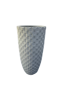 Tall Weave Design Round Fibercement Pot GA30-2511
