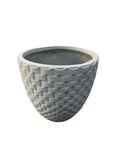 GA3025123 Weave Design Round Fibercement Grey Pot Height 40cm Diameter 42cm