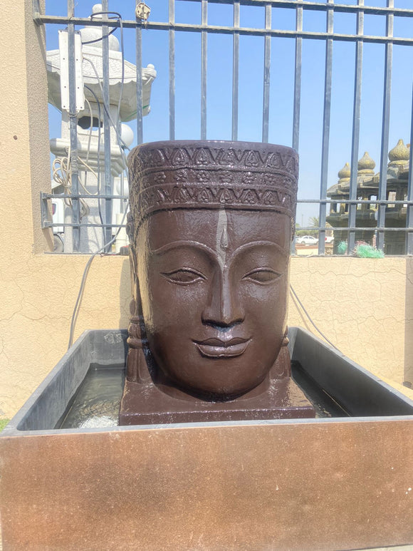 Khmer Head Water Spout Cast Stone 78cm Height
