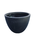 Round Fibercement Black Pot Set of 2
