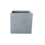 Rippled Cube Fibercement Pot Light Grey Color Set of 3