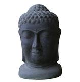 Buddha Mask Half Head Cast Stone Antique Finish 75cm Height