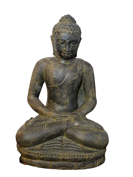 Indian Sitting Buddha Statue Antique Finish 45cm Height