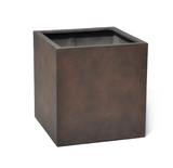 Cube Fiberglass Pot Rusty Iron Color Set of 4