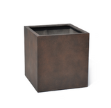 Cube Fiberglass Pot Rusty Iron Color Set of 4