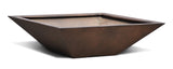 Low Conical Fiberglass Box Pot Rusty Iron Set of 4