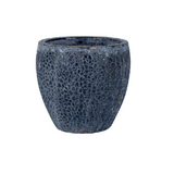 Round Pot Ceramic Antique Blue Color Set of 3