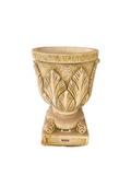 Macetero De Hojas Concrete Urn Pot Ocre