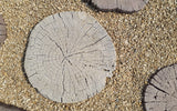 Round Wood Stepping Stone Grey Color 35cm Length