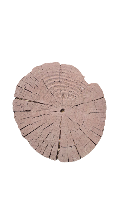 Round Wood Stepping Brown Oxid Color 38cm Length
