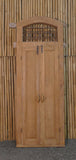 Teakwood Antique Door With Metal Top Round Curving 246cm Height