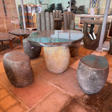 Natural Stone  Garden Table With 4 Stools Set