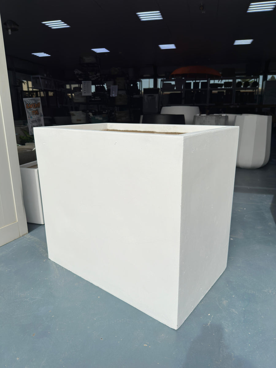 GA301954 Tall Rectangular Fibercement Pot White Height 70cm Length 80c ...