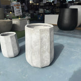 GA3016632 Angled Crucible Fibercement Pot Natural Cement Height 51cm Diameter 39cm