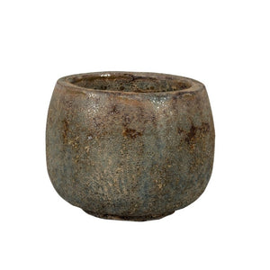 PFP1021 Round Pot Ceramic Ancient Melbourne Antique Brown Height 18cm Diameter 24cm