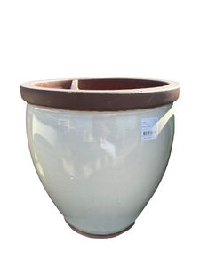 PFP1021 Lipped Bowl Pot Ceramic Glazed Bonn White Height 32cm Diameter 32cm