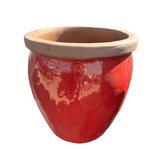 PFP1022 Lipped Bowl Pot Ceramic Glazed Bonn Chili Red Height 38cm Diameter 38cm