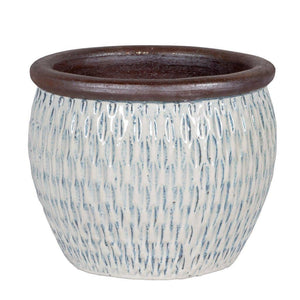 PFP2021 Lipped Bowl Pot Ceramic Glazed Dortmund White Height 24cm Diameter 28cm