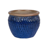 Lipped Bowl Pot Ceramic Blue Color Set of 3